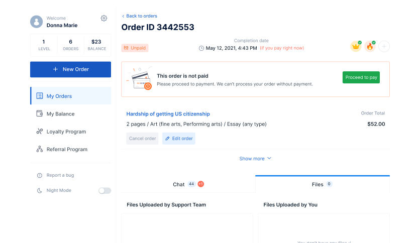 complete the payment